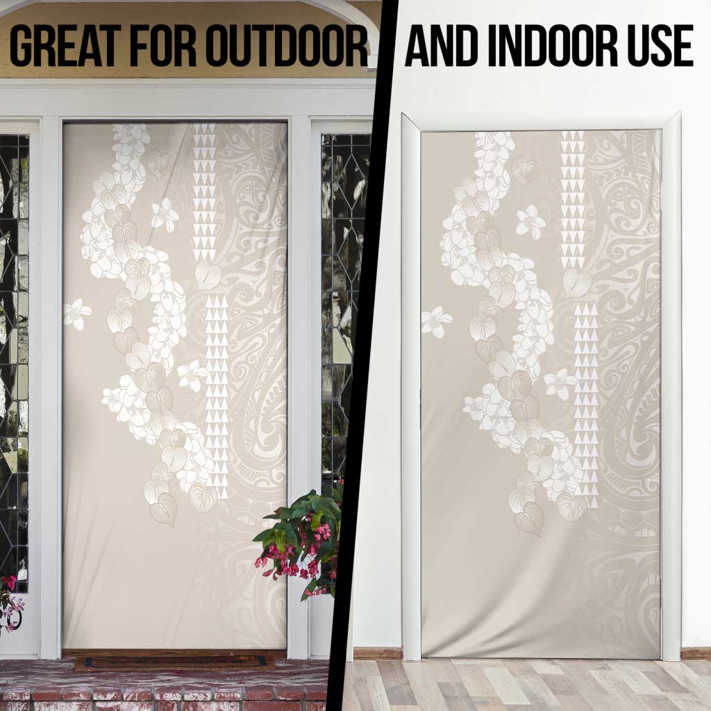 Suede Beige Hawaii Anthurium Plumeria Lei Door Cover