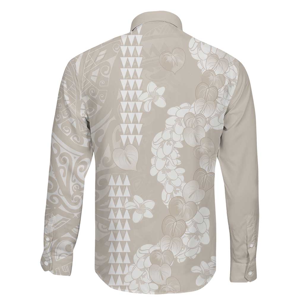Suede Beige Hawaii Anthurium Plumeria Lei Family Matching Summer Maxi Dress and Hawaiian Shirt LT9 - Polynesian Pride