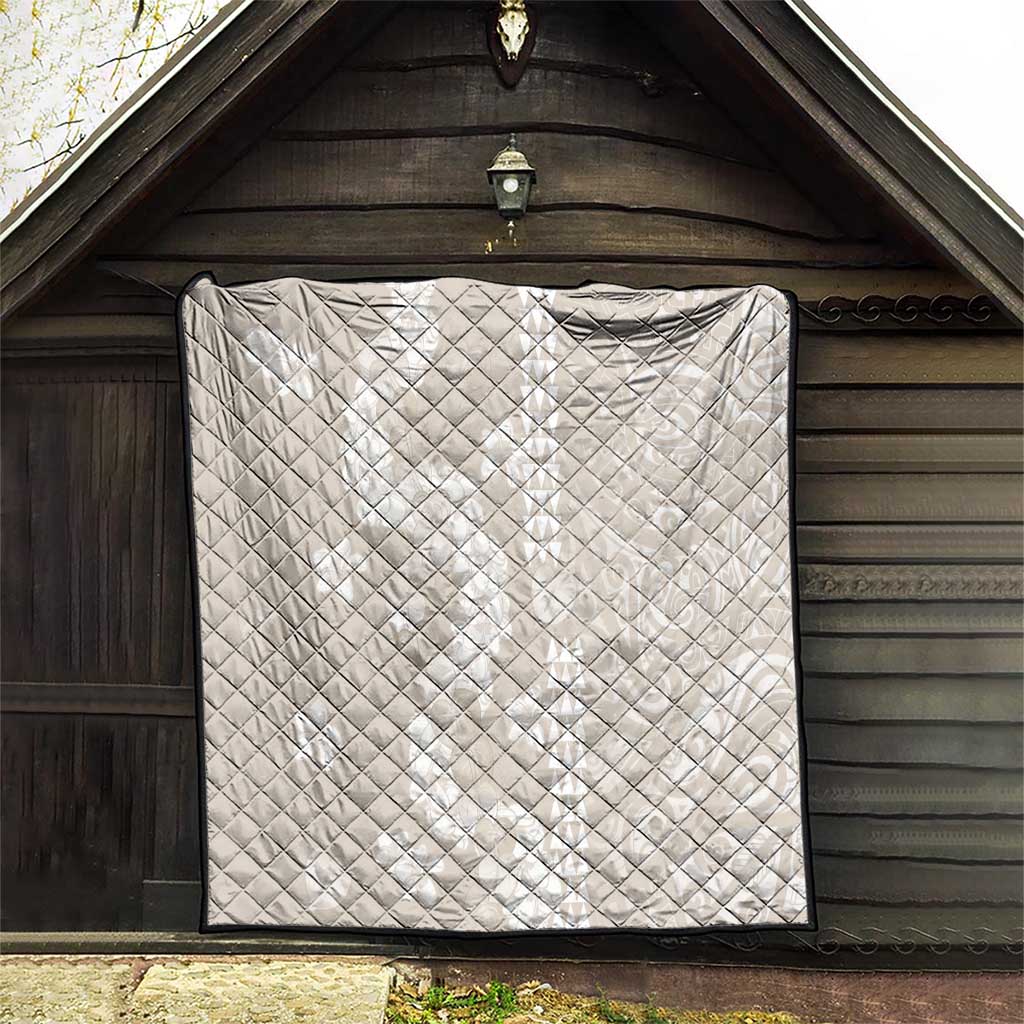 Suede Beige Hawaii Anthurium Plumeria Lei Quilt