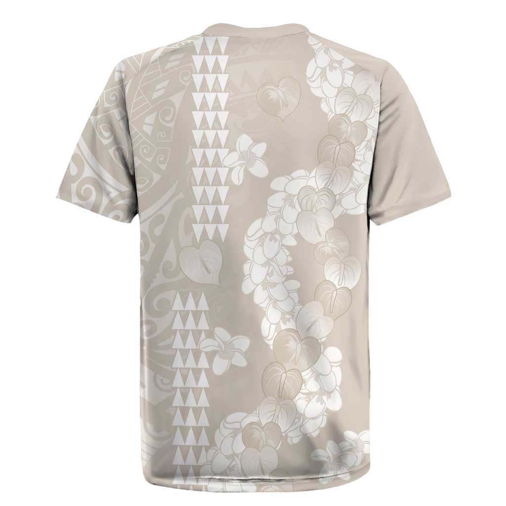 Suede Beige Hawaii Anthurium Plumeria Lei Rugby Jersey