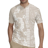 Suede Beige Hawaii Anthurium Plumeria Lei Rugby Jersey