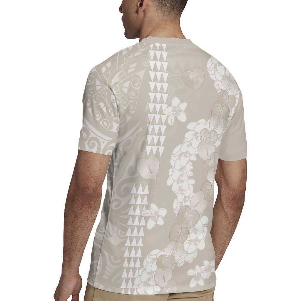 Suede Beige Hawaii Anthurium Plumeria Lei Rugby Jersey