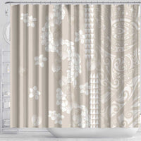 Suede Beige Hawaii Anthurium Plumeria Lei Shower Curtain
