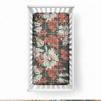 Hawaii Tartan With Hibiscus Baby Bed Cover Polynesian Pattern Vintage LT9 28 × 52 in Blue - Polynesian Pride