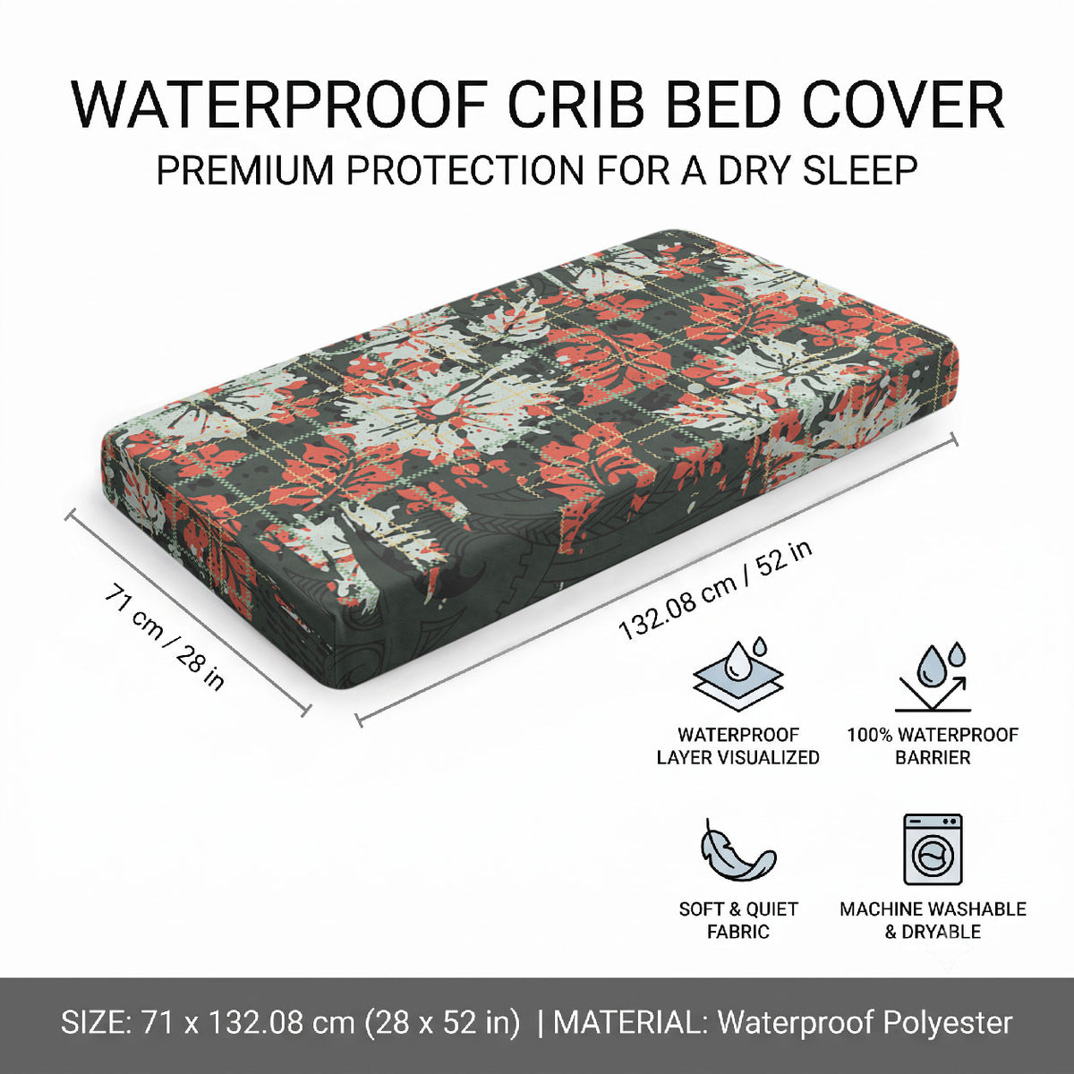 Hawaii Tartan With Hibiscus Baby Bed Cover Polynesian Pattern Vintage LT9 - Polynesian Pride