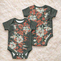 Hawaii Tartan With Hibiscus Baby Onesie Polynesian Pattern Vintage LT9 - Polynesian Pride