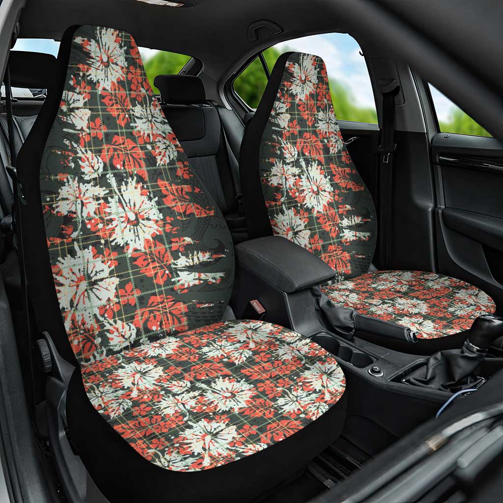 Hawaii Tartan With Hibiscus Car Seat Cover Polynesian Pattern Vintage