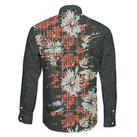 Hawaii Tartan With Hibiscus Family Matching Off The Shoulder Long Sleeve Dress and Hawaiian Shirt Polynesian Pattern Vintage LT9 - Polynesian Pride