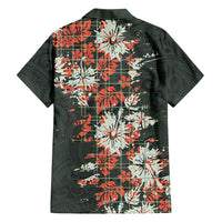 Hawaii Tartan With Hibiscus Family Matching Off Shoulder Maxi Dress and Hawaiian Shirt Polynesian Pattern Vintage