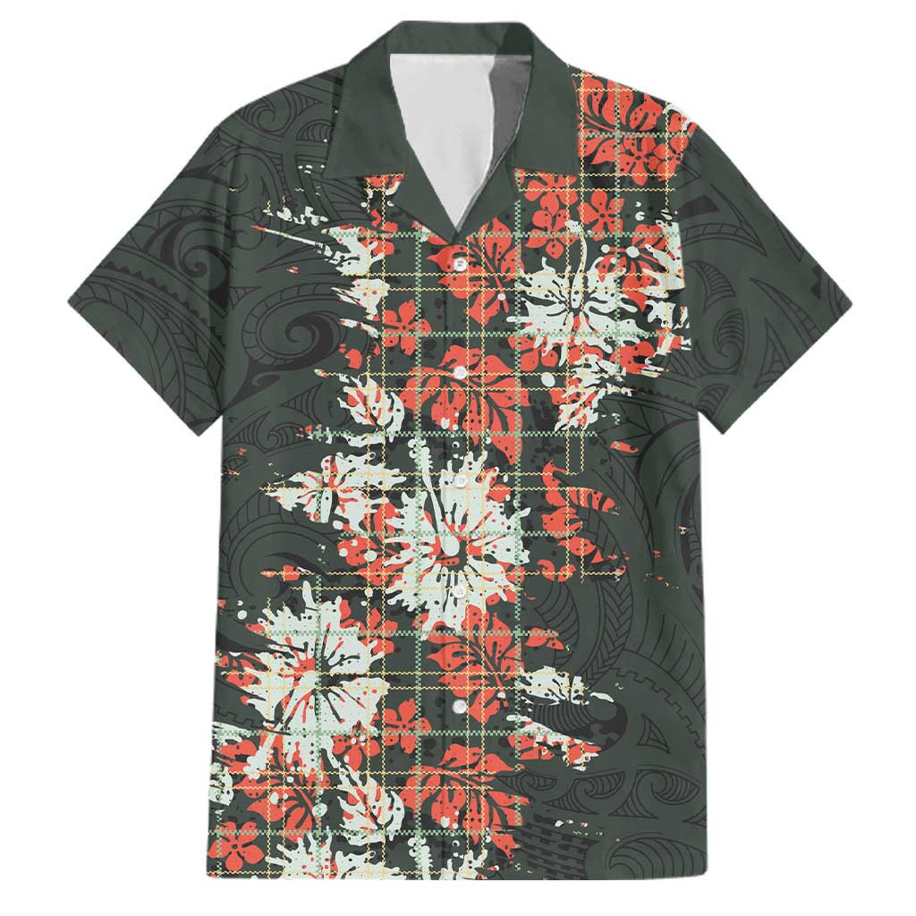 Hawaii Tartan With Hibiscus Family Matching Tank Maxi Dress and Hawaiian Shirt Polynesian Pattern Vintage