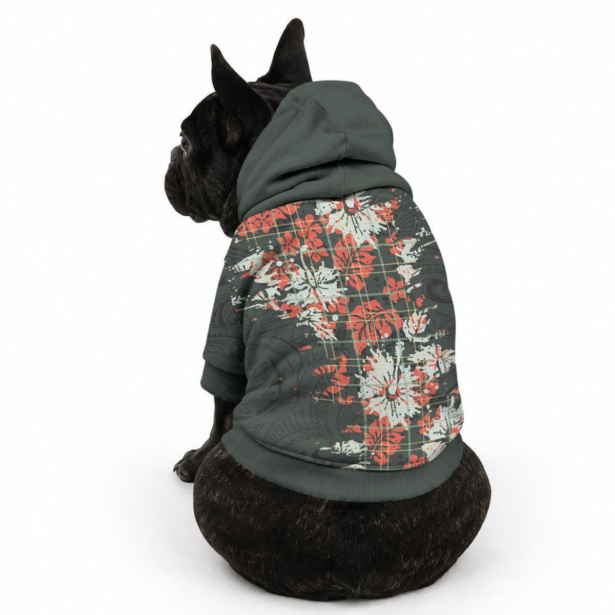 Hawaii Tartan With Hibiscus Pet Hoodie Polynesian Pattern Vintage LT9 - Polynesian Pride