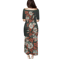 Hawaii Tartan With Hibiscus Puletasi Polynesian Pattern Vintage
