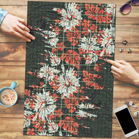 Hawaii Tartan With Hibiscus Puzzle Polynesian Pattern Vintage
