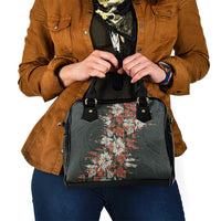 Hawaii Tartan With Hibiscus Shoulder Handbag Polynesian Pattern Vintage
