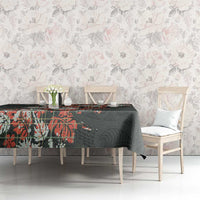 Hawaii Tartan With Hibiscus Tablecloth Polynesian Pattern Vintage
