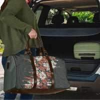 Hawaii Tartan With Hibiscus Travel Bag Polynesian Pattern Vintage