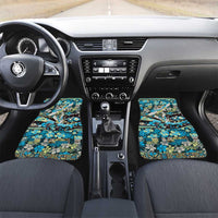 Japanese Hawaiian Crane Car Mats Blue Tapa Patchwork Pattern