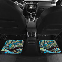 Japanese Hawaiian Crane Car Mats Blue Tapa Patchwork Pattern