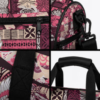 Japanese Hawaiian Crane Duffle Bag Soft Pink Tapa Patchwork Pattern LT9 - Polynesian Pride