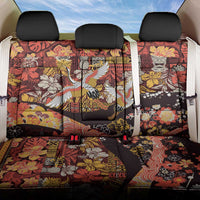 Japanese Hawaiian Crane Back Car Seat Cover Yellow Ochre Tapa Patchwork Pattern