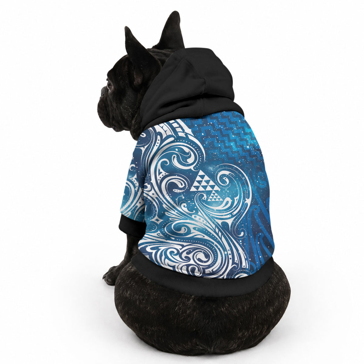 Matariki Galaxy Pet Hoodie Maori Taniko Pattern LT9 - Polynesian Pride