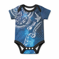 Matariki Galaxy Baby Onesie New Zealand Map Maori Pattern LT9 Blue - Polynesian Pride