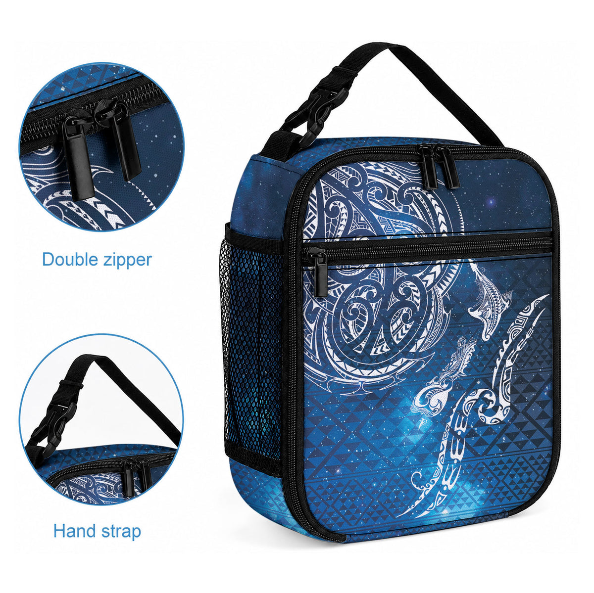 Matariki Galaxy Lunch Bag New Zealand Map Maori Pattern LT9 - Polynesian Pride