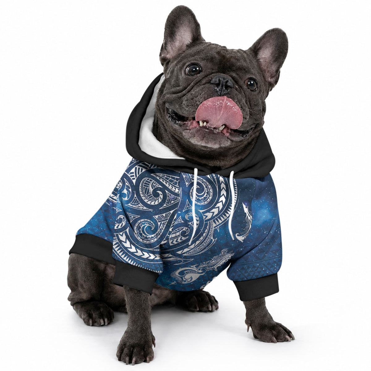 Matariki Galaxy Pet Hoodie New Zealand Map Maori Pattern LT9 - Polynesian Pride