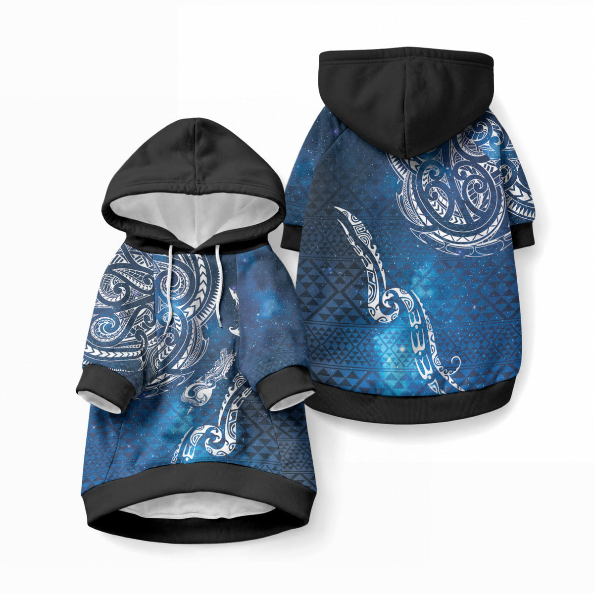 Matariki Galaxy Pet Hoodie New Zealand Map Maori Pattern LT9 Pullover Blue - Polynesian Pride
