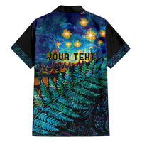 Matariki Te Tau Hou Maori Family Matching Off Shoulder Short Dress and Hawaiian Shirt New Zealand Silver Fern Night Starry Sky LT9 - Polynesian Pride