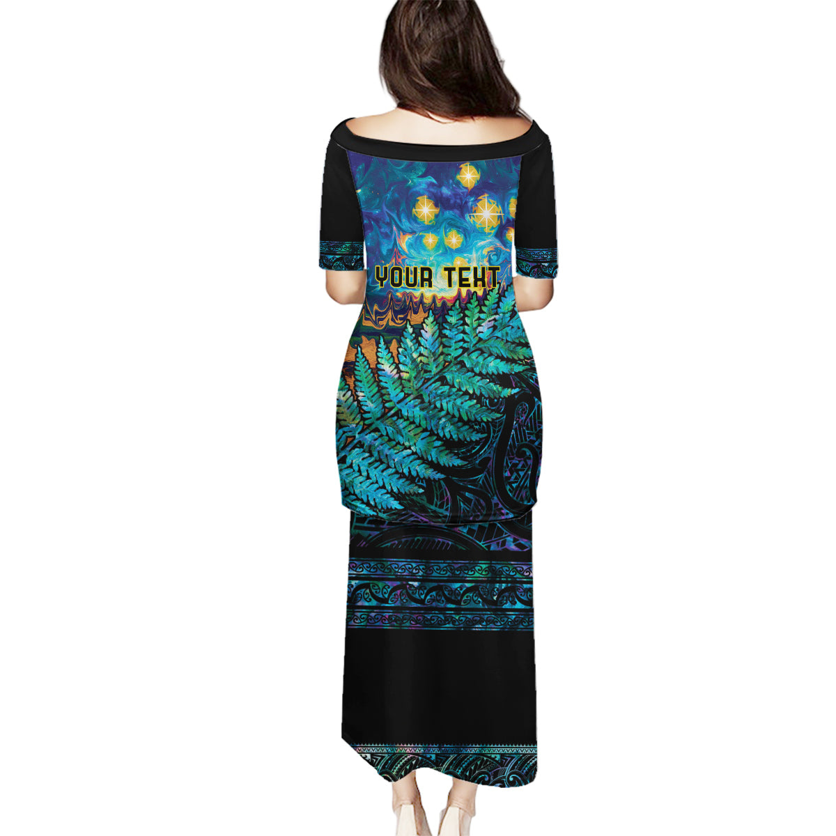 Matariki Te Tau Hou Maori Family Matching Puletasi and Hawaiian Shirt New Zealand Silver Fern Night Starry Sky LT9 - Polynesian Pride