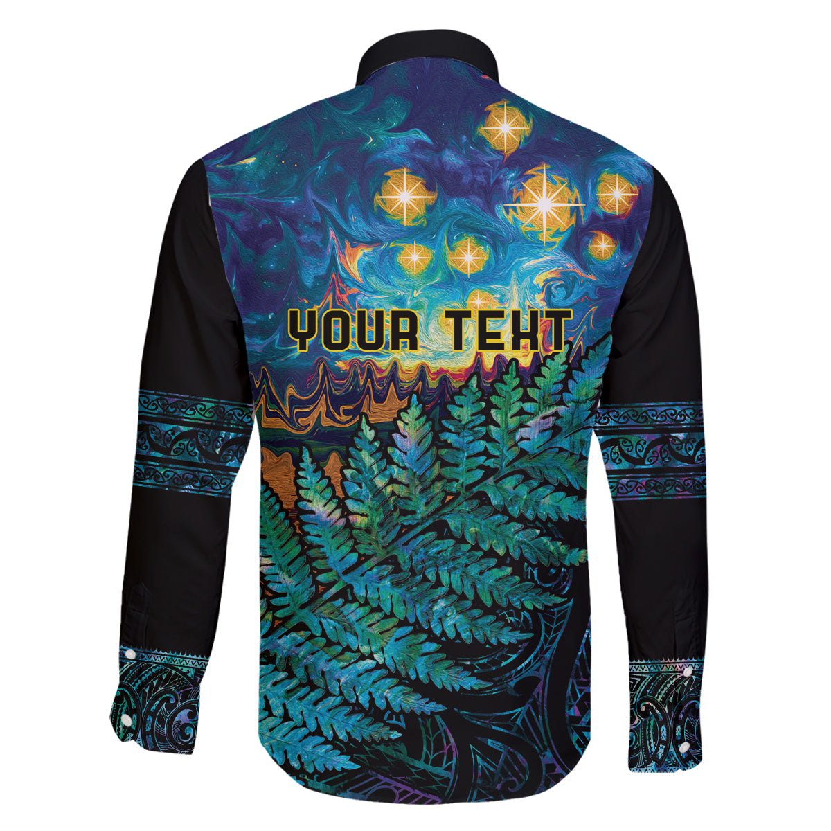 Matariki Te Tau Hou Maori Family Matching Tank Maxi Dress and Hawaiian Shirt New Zealand Silver Fern Night Starry Sky LT9 - Polynesian Pride