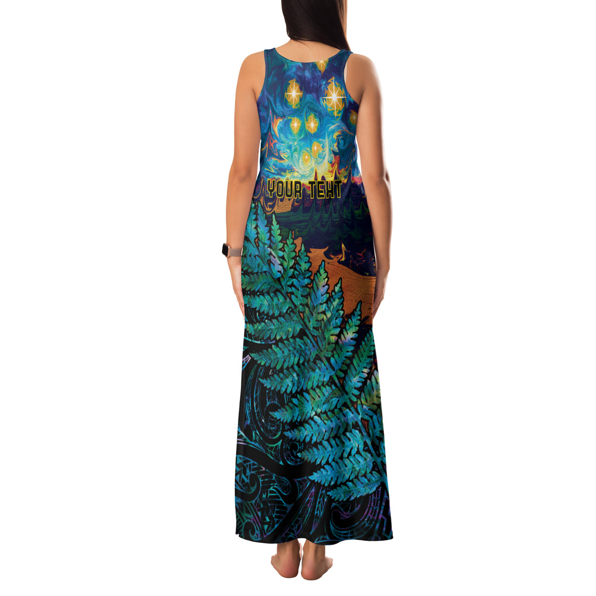 Matariki Te Tau Hou Maori Family Matching Tank Maxi Dress and Hawaiian Shirt New Zealand Silver Fern Night Starry Sky LT9 - Polynesian Pride