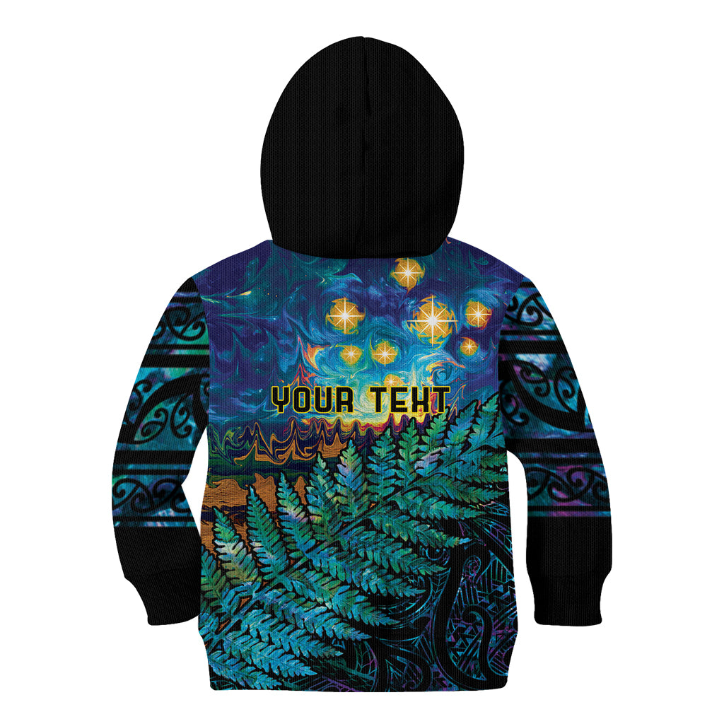 Matariki Te Tau Hou Maori Kid Hoodie New Zealand Silver Fern Night Starry Sky LT9 - Polynesian Pride