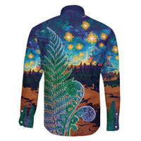 Personalised New Zealand Matariki Art Star Family Matching Off Shoulder Maxi Dress and Hawaiian Shirt Koru Fern Night Starry Sky LT9 - Polynesian Pride