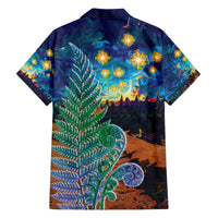 Personalised New Zealand Matariki Art Star Family Matching Tank Maxi Dress and Hawaiian Shirt Koru Fern Night Starry Sky LT9 - Polynesian Pride