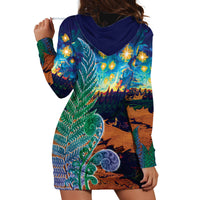 Personalised New Zealand Matariki Art Star Hoodie Dress Koru Fern Night Starry Sky LT9 - Polynesian Pride