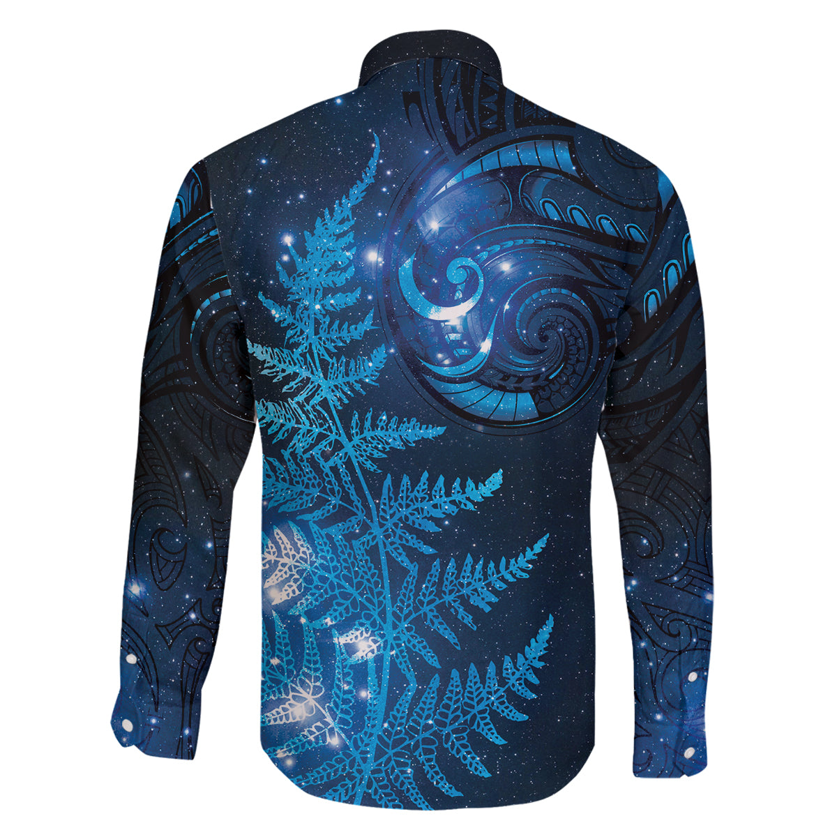 New Zealand Matariki Family Matching Off Shoulder Maxi Dress and Hawaiian Shirt Blue Milky Way Stars Night Sky LT9 - Polynesian Pride