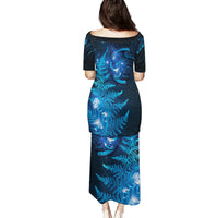 New Zealand Matariki Family Matching Puletasi and Hawaiian Shirt Blue Milky Way Stars Night Sky LT9 - Polynesian Pride