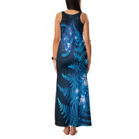 New Zealand Matariki Family Matching Tank Maxi Dress and Hawaiian Shirt Blue Milky Way Stars Night Sky LT9 - Polynesian Pride