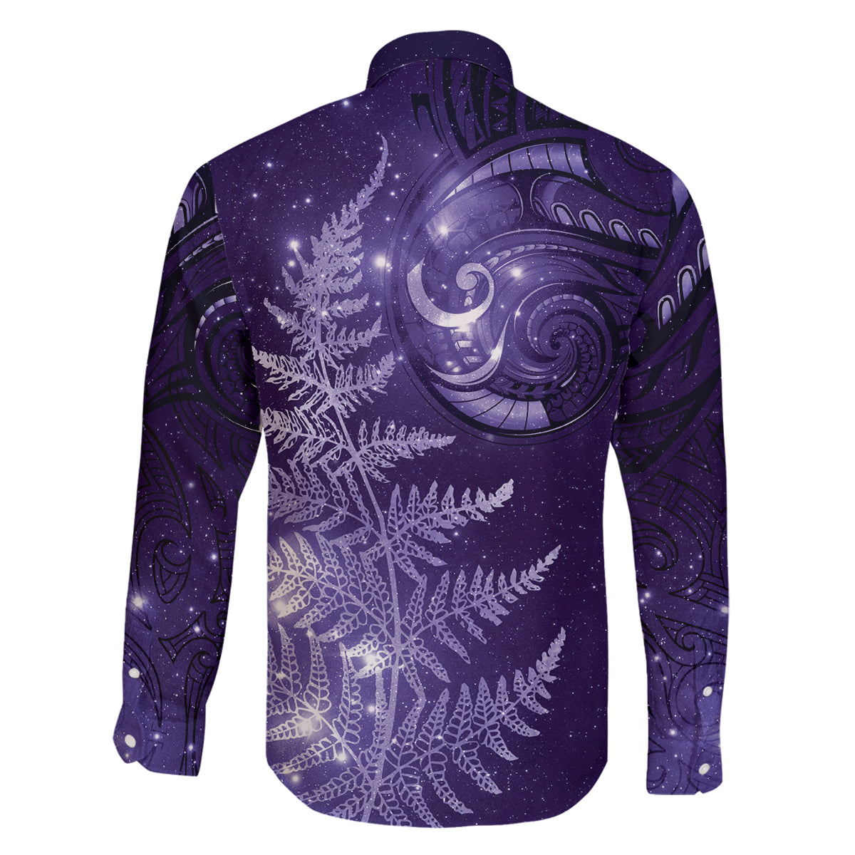 New Zealand Matariki Family Matching Off Shoulder Short Dress and Hawaiian Shirt Purple Milky Way Stars Night Sky LT9 - Polynesian Pride