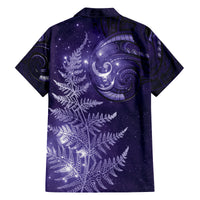 New Zealand Matariki Family Matching Puletasi and Hawaiian Shirt Purple Milky Way Stars Night Sky LT9 - Polynesian Pride