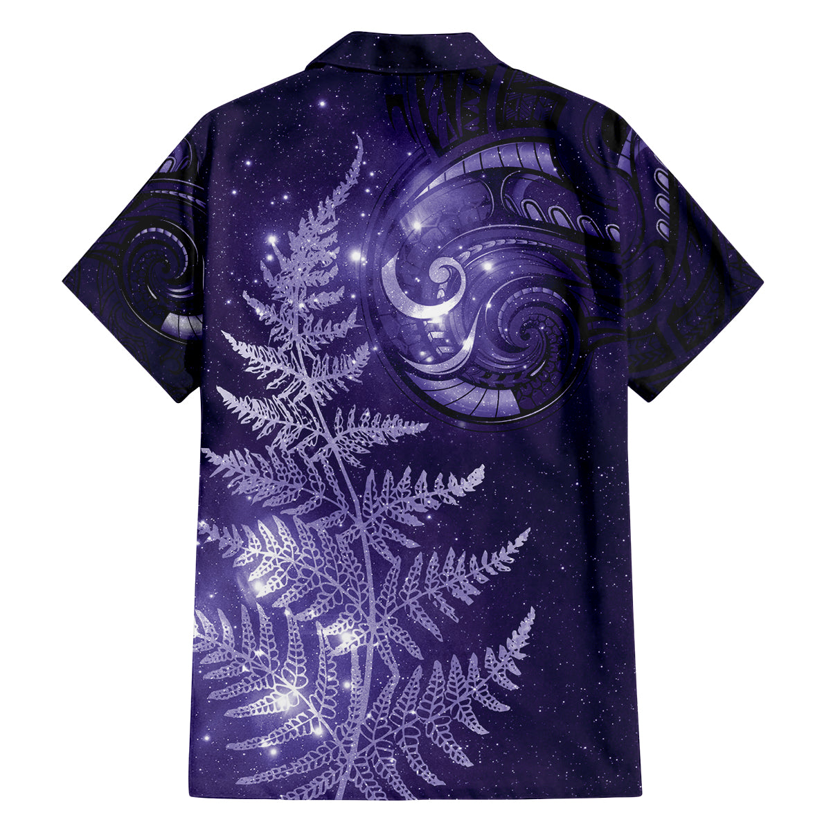 New Zealand Matariki Family Matching Tank Maxi Dress and Hawaiian Shirt Purple Milky Way Stars Night Sky LT9 - Polynesian Pride