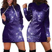 New Zealand Matariki Hoodie Dress Purple Milky Way Stars Night Sky LT9 - Polynesian Pride