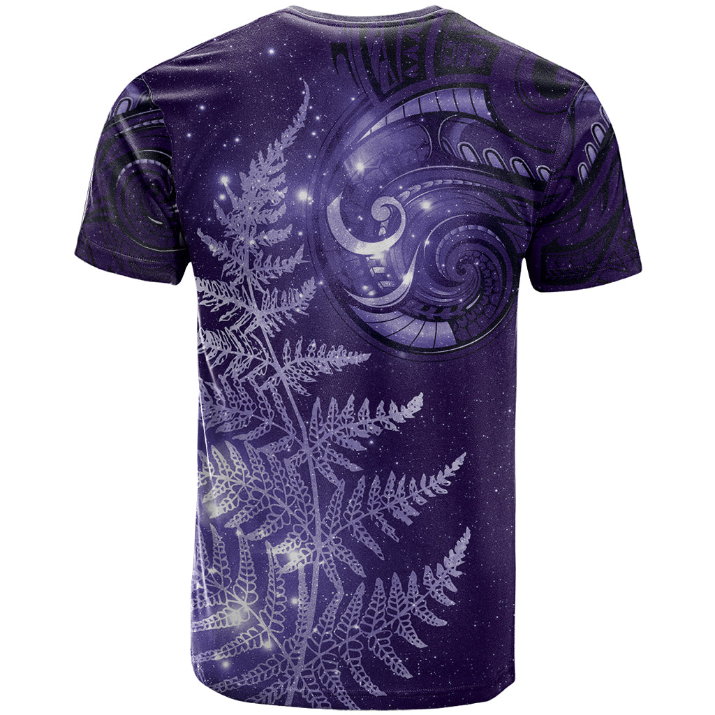 New Zealand Matariki T Shirt Purple Milky Way Stars Night Sky