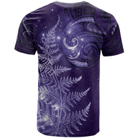 New Zealand Matariki T Shirt Purple Milky Way Stars Night Sky