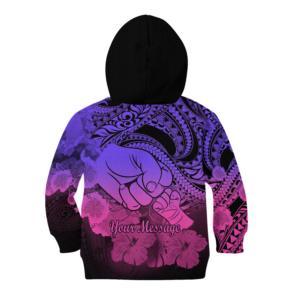 Personalised Polynesian Pride Happy Father Day Kid Hoodie I Love You Dad - Polynesian Tribal Gradient 2 LT9 - Polynesian Pride