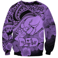 Polynesian Pride Happy Father Day Sweatshirt I Love You Dad - Polynesian Tribal Purple LT9 Unisex Purple - Polynesian Pride