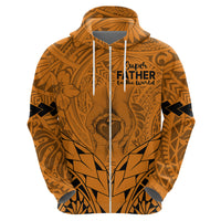 Custom Polynesian Fathers Day Gift For Dad Hoodie Super Father In The World Gold Polynesian Pattern LT9 - Polynesian Pride