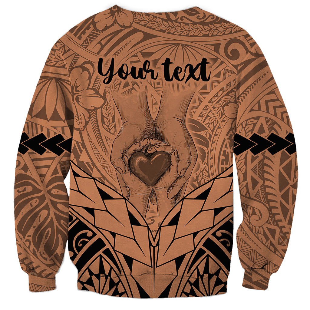 Personalised Polynesian Father's Day Gift For Dad Sweatshirt Super Father In The World - Nude Polynesian Pattern LT9 - Polynesian Pride